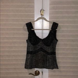 Nanette Lepore leopard and lace bustier